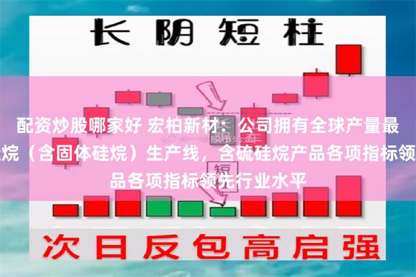 配资炒股哪家好 宏柏新材：公司拥有全球产量最大的含硫硅烷（含固体硅烷）生产线，含硫硅烷产品各项指标领先行业水平