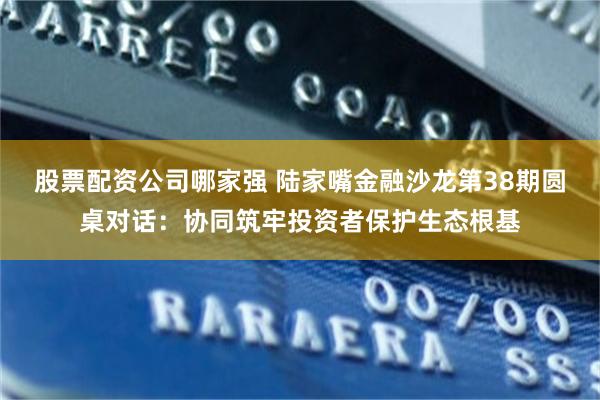 股票配资公司哪家强 陆家嘴金融沙龙第38期圆桌对话：协同筑牢投资者保护生态根基