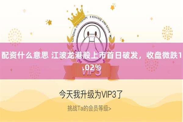 配资什么意思 江波龙港股上市首日破发，收盘微跌1.02%