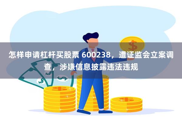 怎样申请杠杆买股票 600238，遭证监会立案调查，涉嫌信息披露违法违规